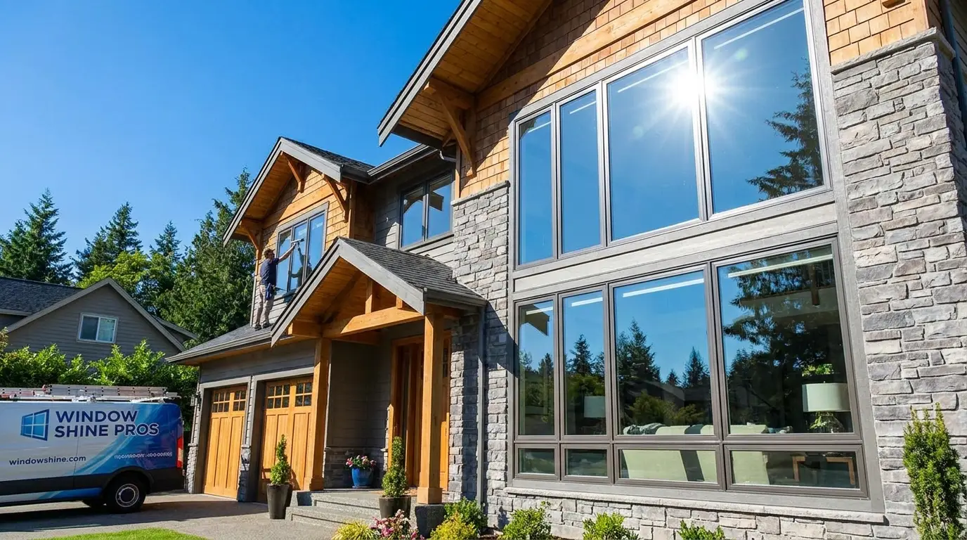 Sparkling clean commercial windows